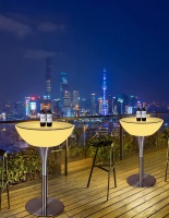 Стол светящийся круглый на металическом основании 60х60х96 Стол светящийся круглый на металическом основании 60х60х96